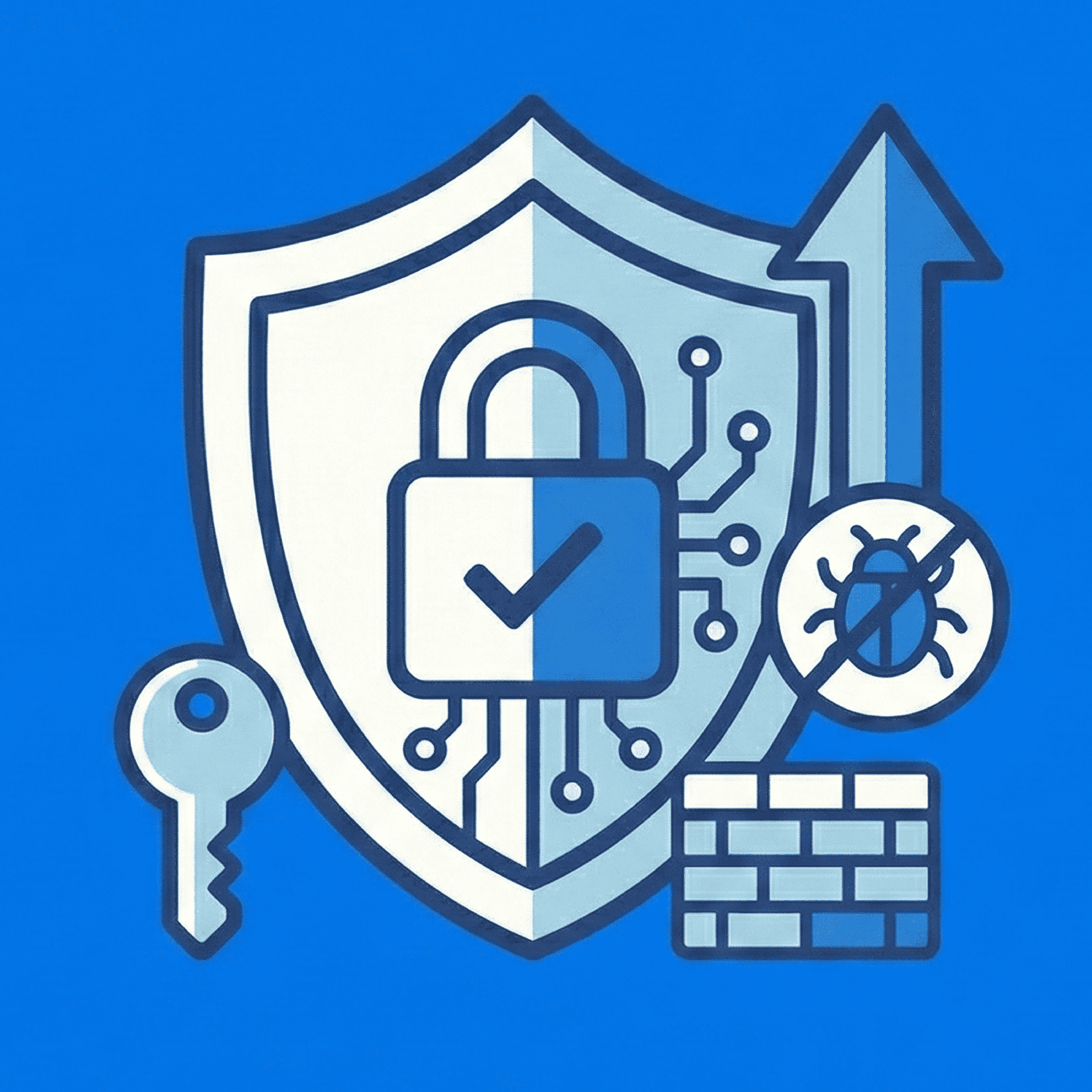 Shield with padlock representing cybersecurity protection